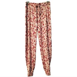 Abound pink Cheetah pajama bottom Joggers super soft xs NWT